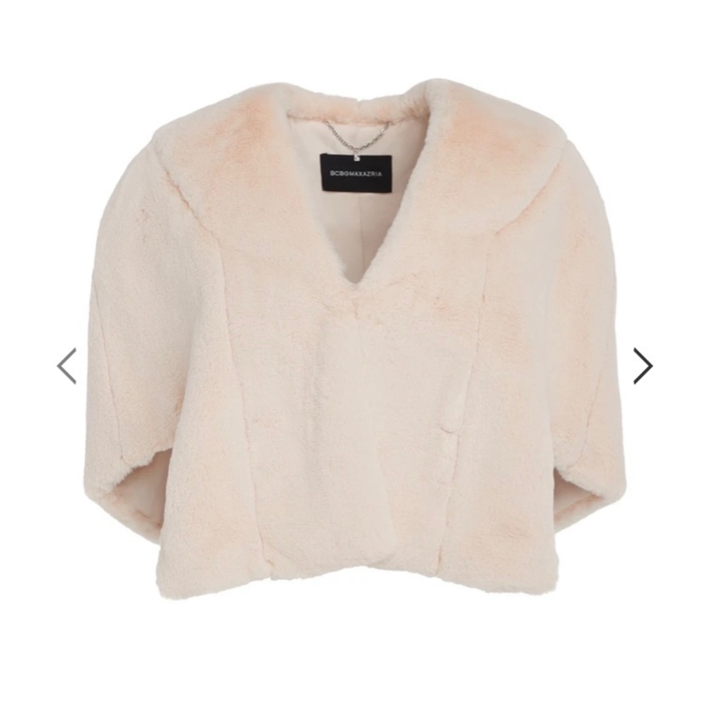 Brand new BCBG pink faux fur wrap